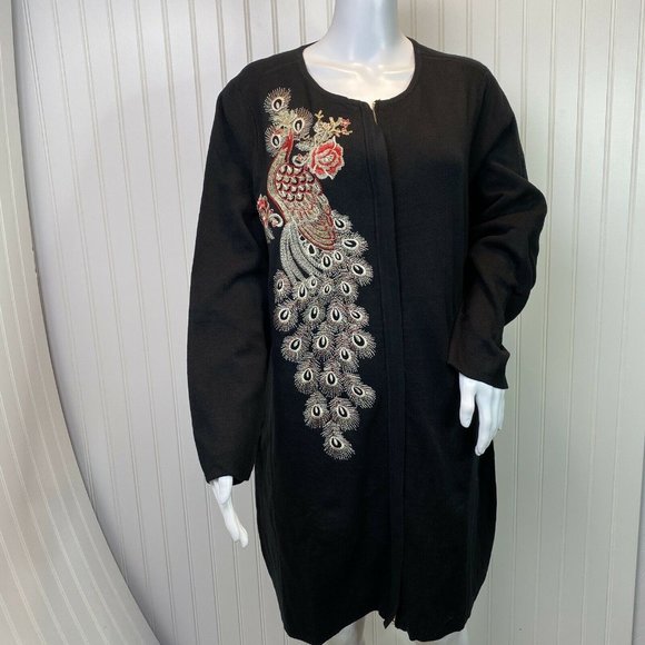 Alfani XL Cardigan Sweater NEW Black Zip Up - Picture 3 of 6